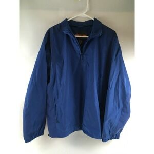 IZOD X.F.G. Jacket Men's Size L Blue 1/4 Zip Pullover Lined Windbreaker Pocket
